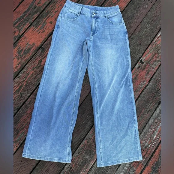 HALARA Women's Blue Flare & Wide Leg Jeans - Picture 4 of 8